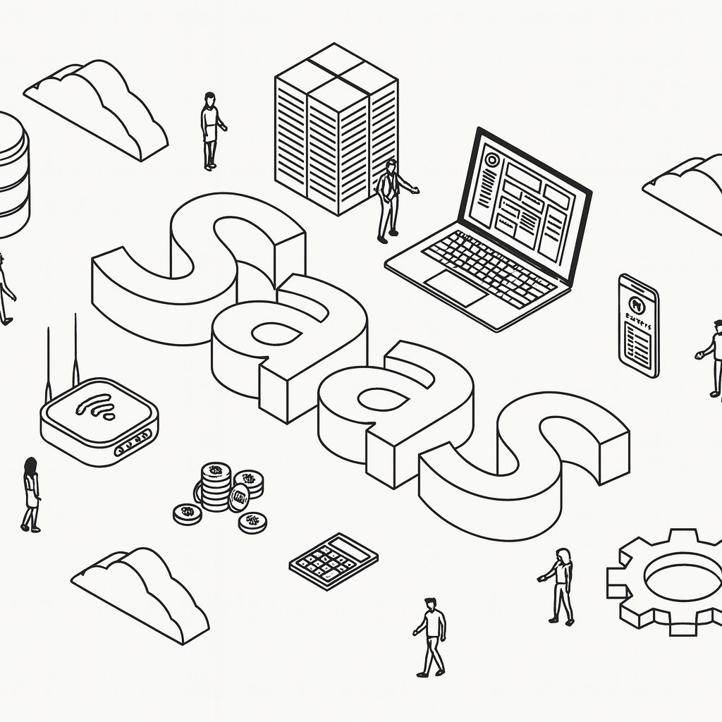 Illustration of various software services